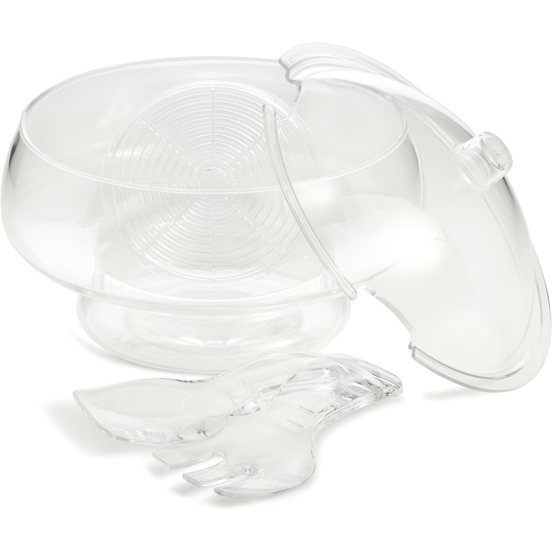 Salad Server Supplier - 6qt Clear Chilled Salad Bowl with Lid