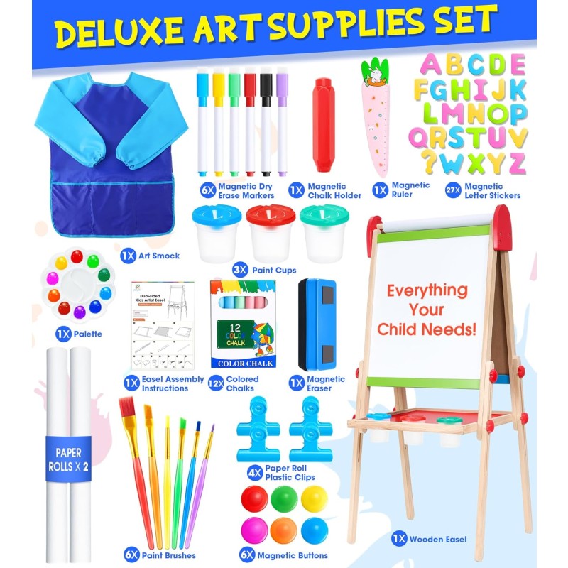 Art Easel Manufacturer - 3 in 1 Magnetic Whiteboard Chalkboard