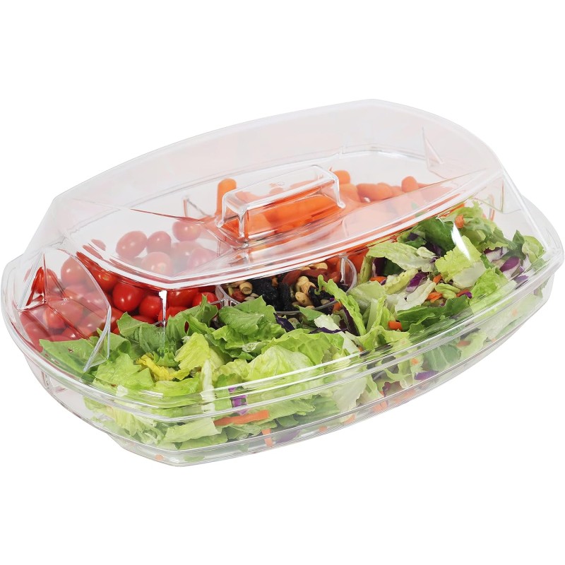 Appetizer Tray Manufacturer - 4 Compartment Transparent Serving Tray