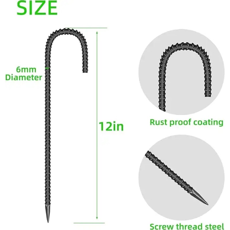 Garden Stakes Factory - Galvanized Steel J Shape Ground Anchors