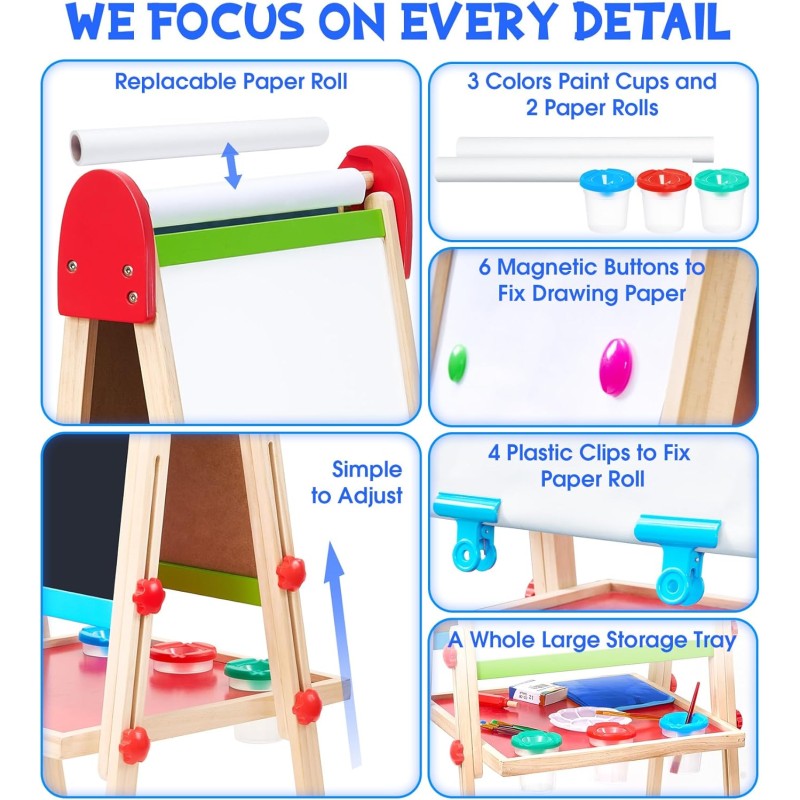 Art Easel Manufacturer - 3 in 1 Magnetic Whiteboard Chalkboard