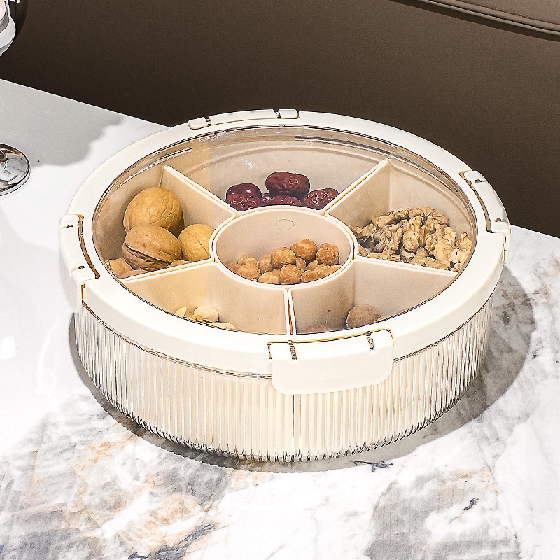 Serving Tray Manufacturer - 6 Compartments Rotating Platter