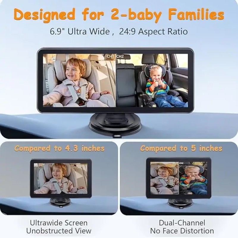 Baby Car Camera Manufacturer - 6.9 Inch Rear Facing Camera