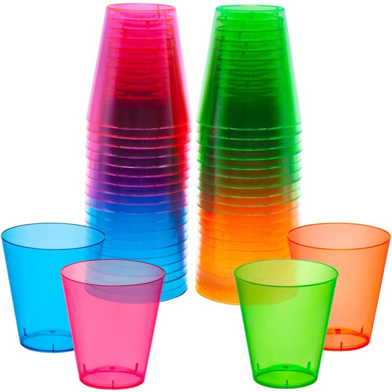Shot Glass Supplier - Neon Color Disposable Wine Tasting Glasses