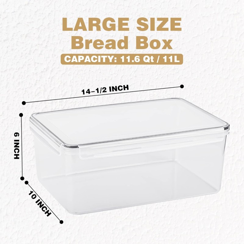 Large Bread Box Factory - 11L Airtight Bakery Container