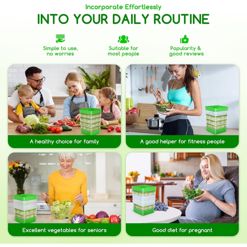 Sprout Kit Manufacturer - 4-Tier Stackable Sprouting Tray