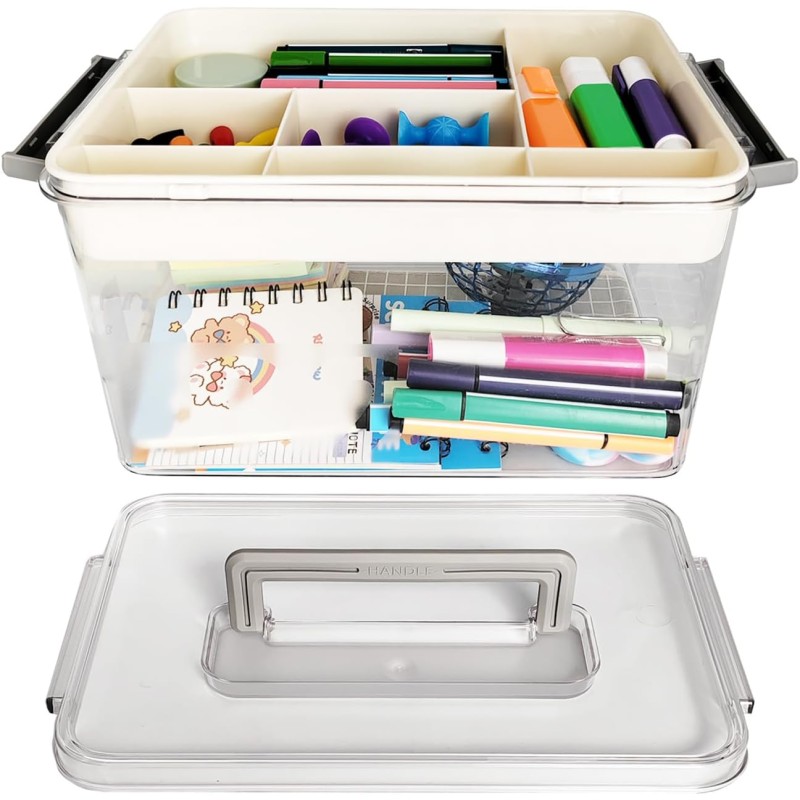 Storage Box Factory - Stackable Craft Organizer with Removable Dividers