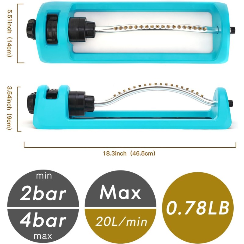 Lawn Sprinkler Manufacturer - Oscillating 18 Hole Brass Nozzle