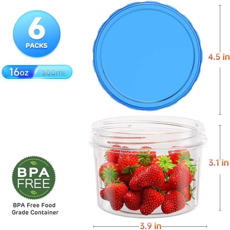 Freezer Containers Factory - 16OZ Airtight Meal Prep Boxes