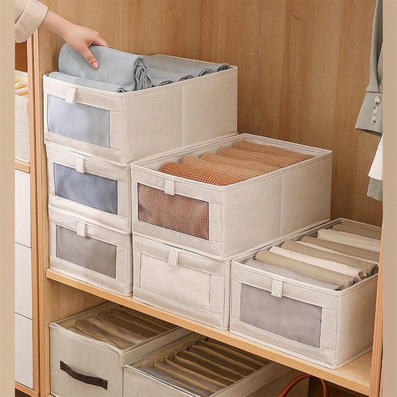 Linen Closet Organizer Manufacturer - Foldable Bins with Clear Window