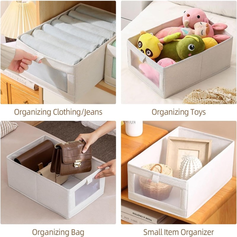 Linen Closet Organizer Manufacturer - Foldable Bins with Clear Window