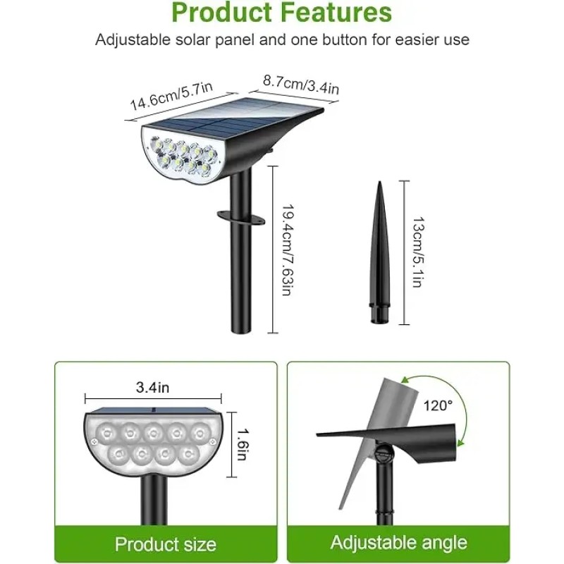 Solar Spot Lights Supplier - IP65 Waterproof Landscape Lights