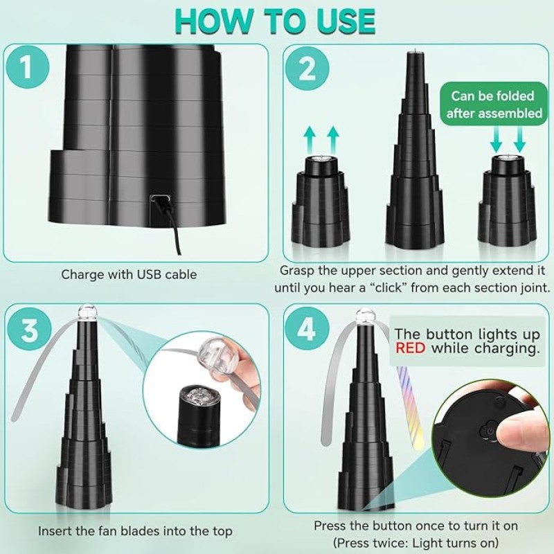 Fly Fan Manufacturer - Rechargeable Table Top Fan with LED