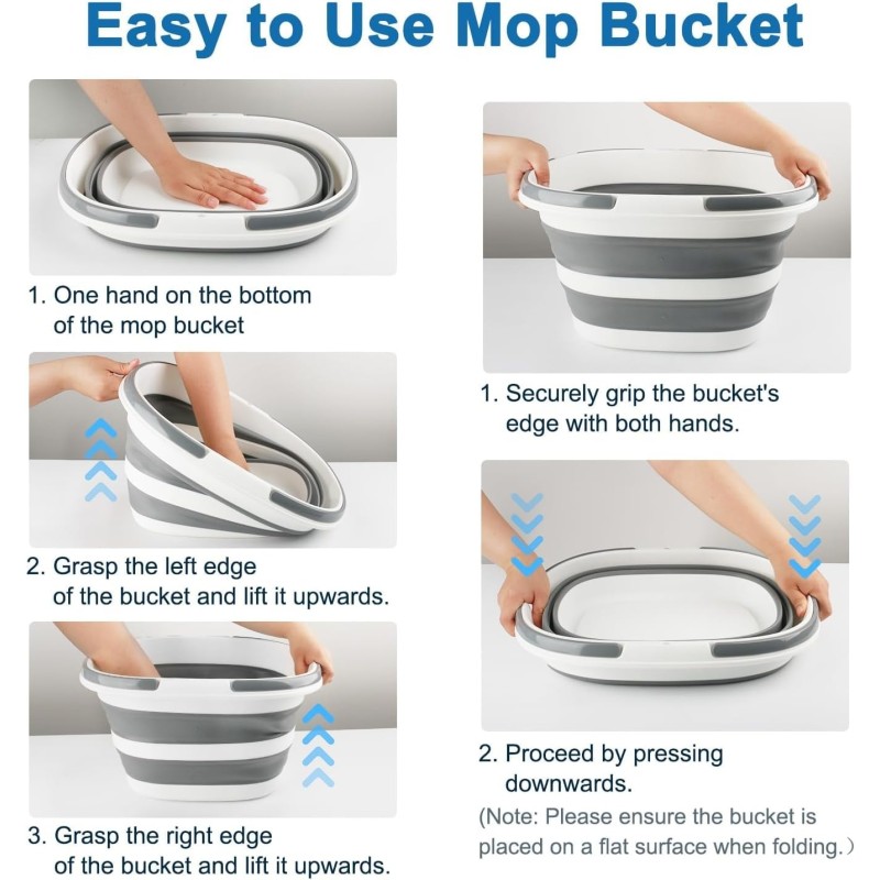 Collapsible Mop Bucket Supplier - 16L Silicone Square Cleaning Bucket