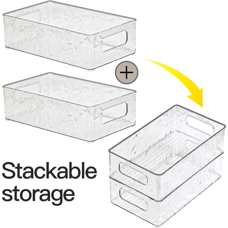 Storage Bins Factory - 4 Pack Clear Pantry Organizer