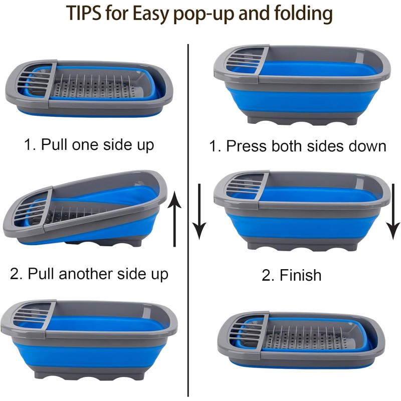 Collapsible Dish Rack Factory - Foldable Drainer with Board for Kitchen & Camping