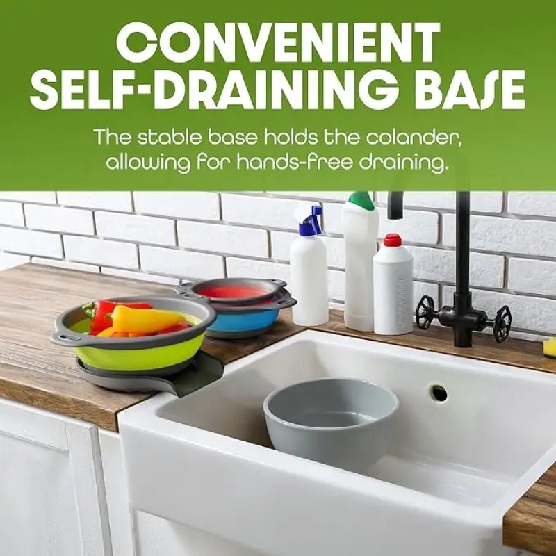 Collapsible Colander Factory - Self-Draining Sink Strainers Nested Design