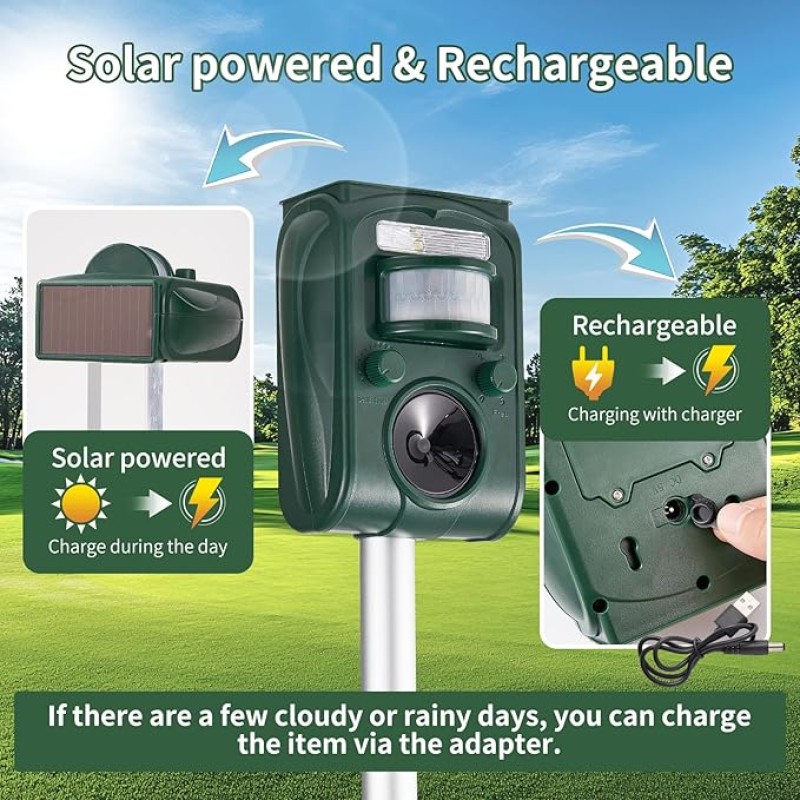 Solar Animal Repellent Manufacturer - Ultrasonic Motion Deterrent