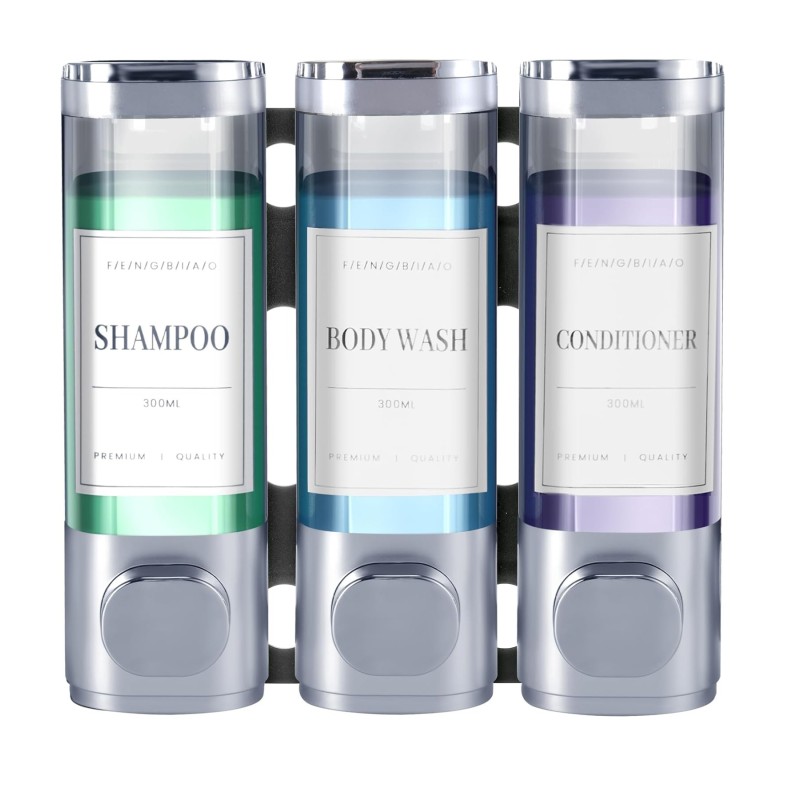 Shampoo Dispenser Supplier - 3-Chamber Wall Mounted Pump