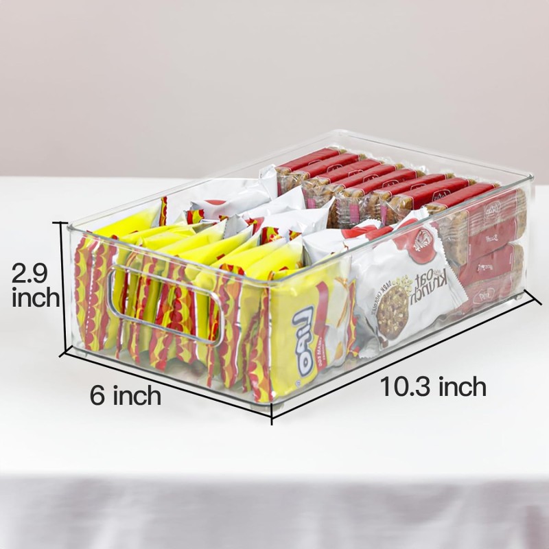 Storage Bins Factory - 4 Pack Clear Pantry Organizer