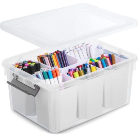 Storage Container Factory - 6 Compartment Clear Organizer Box