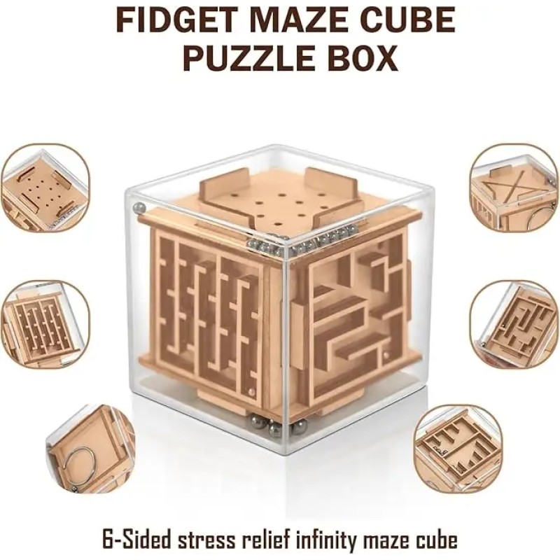 Fidget Puzzle Cube Manufacturer - 6-Sided Wooden Brain Teaser