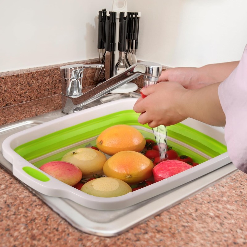 Collapsible Prep Tub Factory - 8L Foldable Tub with Cutting Board