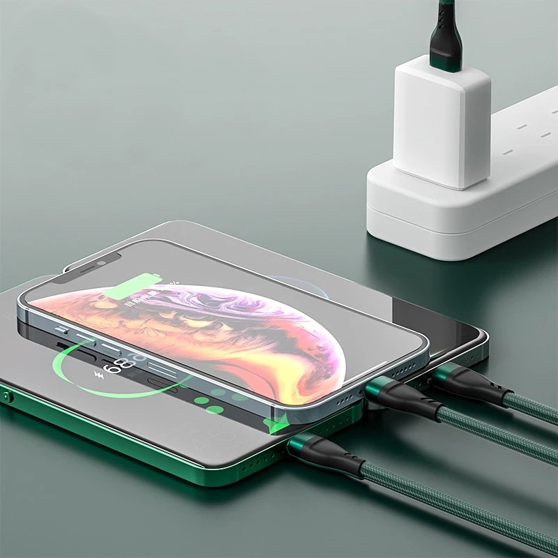 Charging Cable Supplier - 3in1 Nylon Braided 6A Fast Charge