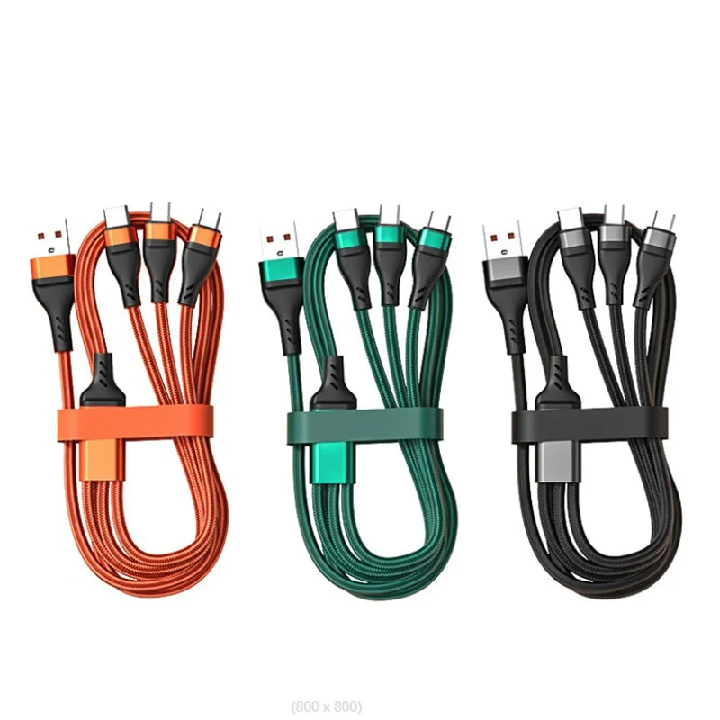 Charging Cable Supplier - 3in1 Nylon Braided 6A Fast Charge