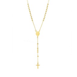 San Judas Cross Supplier - Gold Plated Bead Chain Rosary