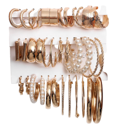 Stud Earrings Factory - Geometric Circle Embedded Diamonds