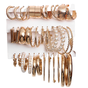 Stud Earrings Factory - Geometric Circle Embedded Diamonds