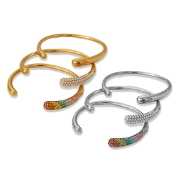 Multi-Layer Bracelet Supplier - Pearl Inlaid Open Bangle Women's