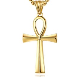 Cross Pendant Necklace Factory - Retro Gold Plated Christian Style