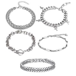 Cross Bracelet Supplier - Retro Hip Hop Cuban Chain Men's