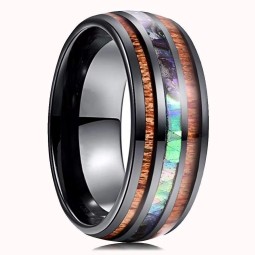 Abalone Shell Ring Factory - Colorful Inlay Stainless Steel Band