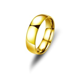 Titanium Steel Ring Supplier - 18K Gold Plated Plain Band for Couples