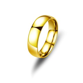 Titanium Steel Ring Supplier - 18K Gold Plated Plain Band for Couples
