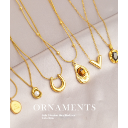 Clavicle Chain Factory - Luxurious Gold Titanium Steel Pearl