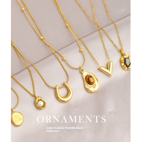 Clavicle Chain Factory - Luxurious Gold Titanium Steel Pearl