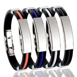 Sports Wristband Manufacturer - DIY Silicone Stainless Steel Band