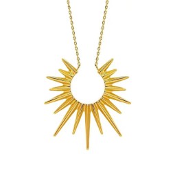 Sunburst Necklace Supplier - 18K Gold Plated Retro Geometric
