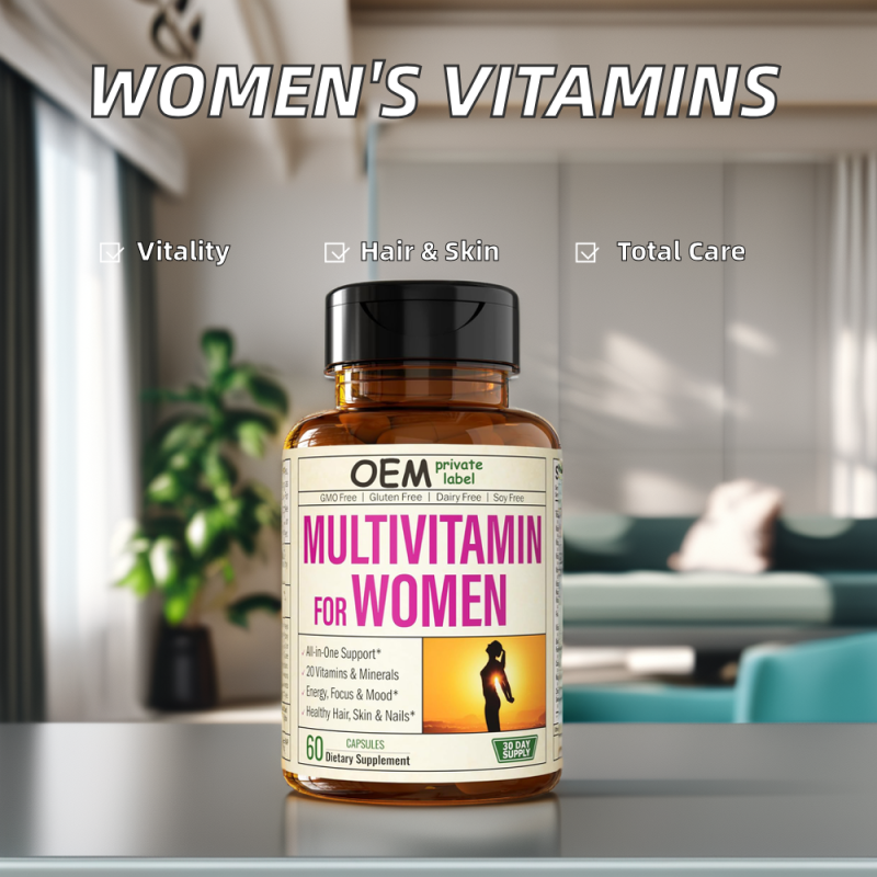 OEM Women's Complex Multivitamin Multimineral Capsules Factory - Mood Skin Health Enhancement Immunity Support Adults