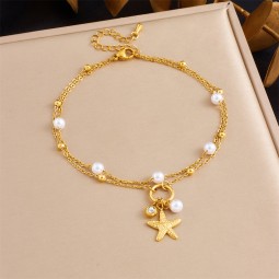 Seahorses Factory - Starfish Scallops Sea Style Anklet