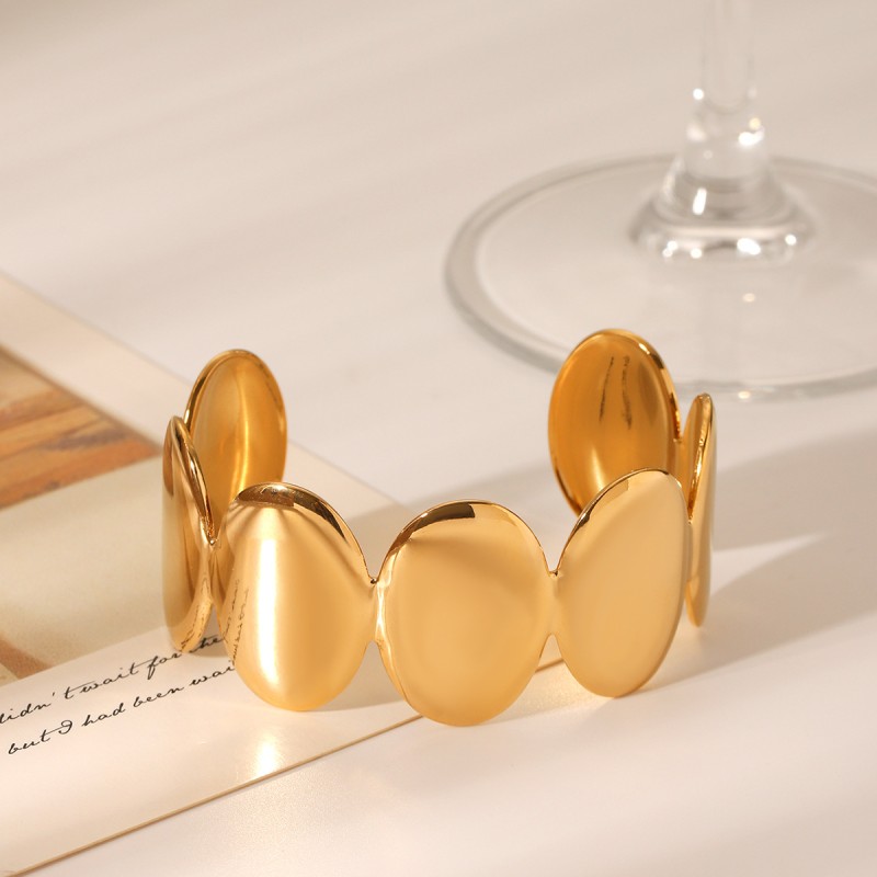 Wavy Bracelet Supplier - Plain Open Bangle Set Women