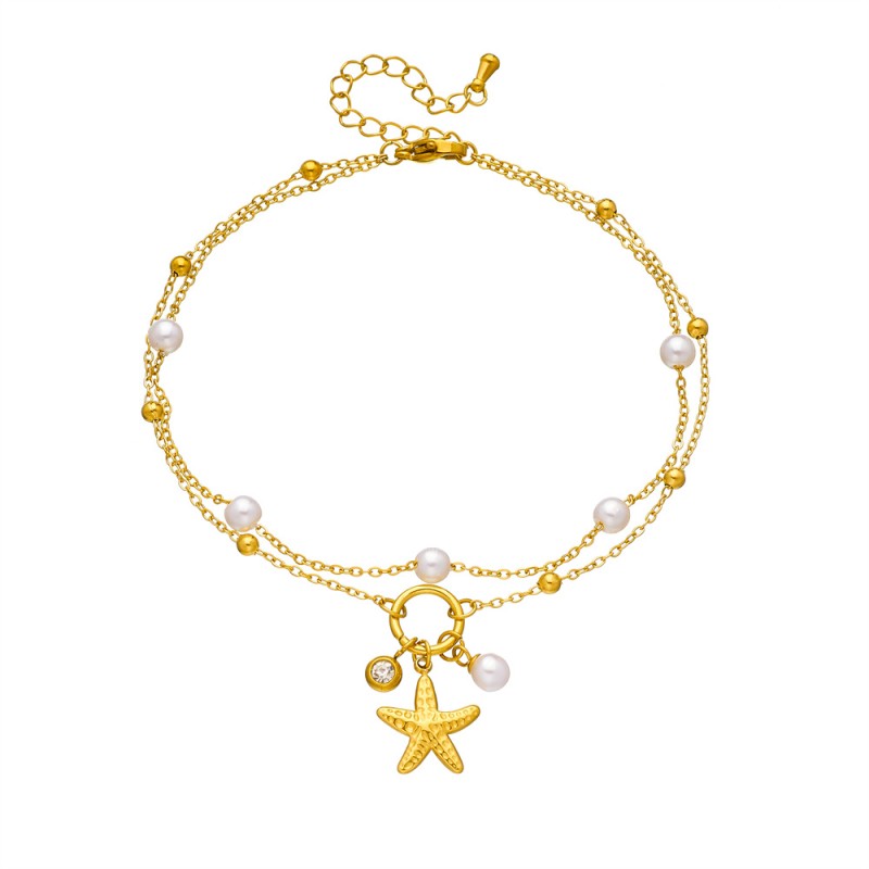 Seahorses Factory - Starfish Scallops Sea Style Anklet