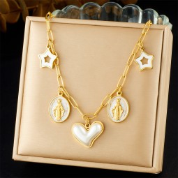 Virgin Mary Necklace Manufacturer - Heart Pearl Star Charm