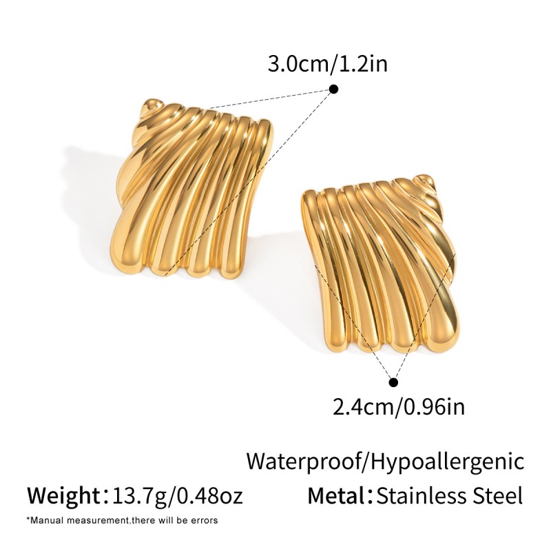 Chunky Earrings Supplier - Irregular Hammered Gold Silver