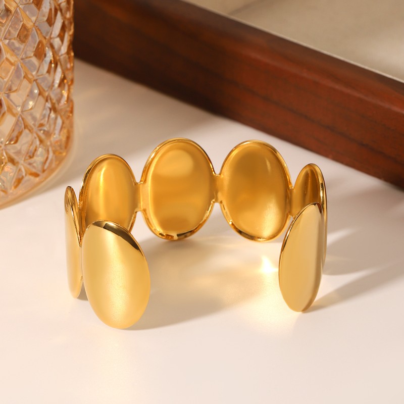 Wavy Bracelet Supplier - Plain Open Bangle Set Women