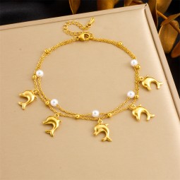 Starfish Manufacturer - Double Layer Gold Plated Anklet